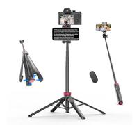 ULANZI MT-44 B Pop Open Palo Selfie Bluetooth 150 cm, Soporte de Cuatro Patas Apertura Automática, Trípode para Móvil con Zapata Fría, Rótula 360°, Rosca de 1/4" para Cámara DSLR Samsung iPhone