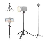 ULANZI MT-80 - Soporte de trípode de aluminio de 7 pies, trípode automático para cámara, teléfono, cabeza de bola de 360°, tornillo de 0.25 pulgadas, soporte de luz extensible para cámara DSLR, anillo