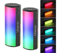 ULANZI Paquete de 2 varitas de luz de Mano, luz de Video LED RGB de 360° para fotografía, Palo de luz Recargable de 2000 mAh para grabación de Video, luz de cámara Regulable de 2500-9000 K con LCD