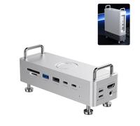 ULANZI QT03 - Estación de acoplamiento y soporte para SSD NVME de 40 Gbps, 10 en 1 con 10 Gbps, 4 puertos USB C-A/Audio/4K HDMI/SSD/Hub/TF/SD, compatible con Mac mini M4, M4 Pro/Dell/HP/Lenovo/iPhone