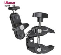 Ulanzi R094 Super Clamp con Rosca Extendida de 1/4 y 3/8 para Brazo Mágico, Luz LED de Relleno, Micrófono, Abrazadera de Cabezal Esférico Universal, Carga Máxima 1.5kg Negro