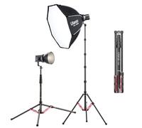 ULANZI Soporte de luz de carbono reversible profesional de 2,3 m, carga máxima de 5 kg, altura mínima de 60 cm, eje central extraíble, trípode compacto portátil de metal para luz de estudio, luz de