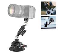 ULANZI TB15 - Soporte de ventosa para cámara con cabezal de bola de 360°, brazo mágico, ventosa de 4,5 pulgadas con orificios de posicionamiento de 1/4" y 3/8", soporte de ventosa para coche para DSLR
