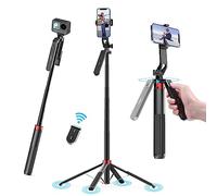 Ulanzi Tripode para Movil 180CM, Selfie Stick Quad Aluminio 360 ° Rotación