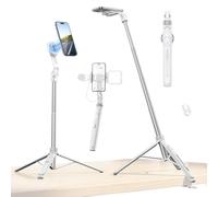 ULANZI TT88 144 cm Overhead Selfie Stick, Multifuncional magnético y de sujeción 2 en 1, Palo Selfie Trípode Blanco para Móvil y Cámara con Control Remoto
