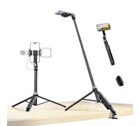 ULANZI TT88 Trípode para teléfono móvil, 145 cm, Selfie Stick magnético con Mando a Distancia, Soporte para teléfono con Clip 2 en 1 Negro, trípode Compatible con iPhone/Samsung/Huawei