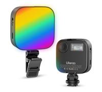 ULANZI U60 RGB Luces de Video Luz de cámara LED negra Iluminación de fotografía portátil a Todo Color de 360 ° Adaptador y Clip de Zapata fría de liberación rápida, lámpara de Panel Recargable