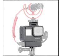 Ulanzi V2 - Estuche para cámara GoPro, marco para GoPro 7, 6, 5, cámara de acción, accesorios para vlogs con zapata fría para micrófono y lu