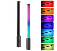 ULANZI VL119 - Varita de luz de mano, 360° RGB LED para fotografía, tubo recargable de 3300 mAh para grabación de video, luz de cámara regulable de 2500-9000 K con LCD