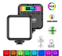 Ulanzi VL49 Luz LED RGB para Cámara, Video 2500K-9000K 800LUX, Mini Luz de Relleno Magnética con 3 Soportes de Zapata Fría, 2000mAh Tipo-C para YouTube Black VL49 RGB