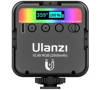 Ulanzi VL49 Mini Lámpara de Video LED RGB Multicolor para Smartphone y Cámara con Temperatura de Color Ajustable (RVB + 2500K-9000K) y Batería 2000mAh para Video Vlog Studio Streaming