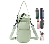 ulapithi Bolsa portabotellas, aislante con bolsillo | Portabotellas bandolera - para caminar al aire libre viaje camping playa golf escuela gimnasio correr oficina deporte mujeres hombres