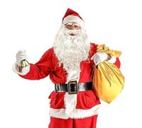 ulapithi Traje De Papá Noel Para Hombres Adultos - de Santa con Gorro, Peluca y Barba Navideño - Cosplay Para Adultos En Vacaciones - Para Mujeres Hombres Fiesta Invierno Vacaciones Escuela Reunión