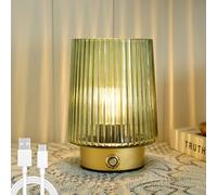ULAROOM Lámpara inalámbrica recargable que funciona con pilas, lámpara de mesa pequeña de cristal, portátil, regulable, brillante, táctil, inalámbrica, para dormitorio, cocina, comedor, hogar, sala de