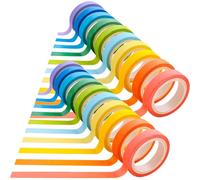 Ulawellor 20 Rollos Washi Tape,Cinta Adhesiva Colores,Cintas Adhesivas Decorativas,Cinta Decorativa de Color de 7 mm para DIY Craft,Cinta para Manualidades,Decoración de Regalos,Multicolor