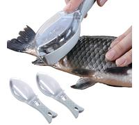 Ulawellor Escamador de Pescado de Plástico 2 Piezas Azul