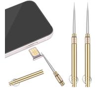 Ulawellor Herramientas de Extracción de Tarjeta SIM,Pin de Eyector de Bandeja de Tarjeta SIM con Llavero,Palillos de Dientes Portátiles de Metal para Aire Libre,2 Piezas