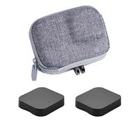 ULBTER Estuche Funda Bolso para GoPro Hero 12 11 10 9 8 Hero12 Hero11 Hero10 Hero9 Hero8 + Tapa Lentes, Viaje Impermeable PU Gris Cuero Bolsa Accesorio [1+2 Unidades]