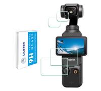 ULBTER Protector de Pantalla Lente para DJI Osmo Pocket 4 / Pocket 3 【2+2 Unidades】, Vidrio Templado 0,3 mm Dureza 9H Antiarañazos Antihuellas Antiburbujas