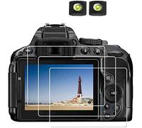 ULBTER Protector pantalla para Nikon D5300 D5600 D5500 y funda para zapata caliente, 0,3 mm 9H de dureza de vidrio templado antiarañazos antihuellas -2+3 unidades