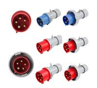 ULBTLUOYV Enchufe y Toma Industrial de 16/32 A, Conector eléctrico de 3 Pines, 4 Pines y 5 Pines, IP67, for Montaje en Pared, Macho y Hembra.(32A Plug,1 PCS-5P IP44)