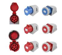 ULBTLUOYV Enchufe y Toma Industrial de 16/32 A, Conector eléctrico de 3 Pines, 4 Pines y 5 Pines, IP67, for Montaje en Pared, Macho y Hembra.(32A Wall Mounted,20 PCS-4P IP67)