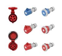 ULBTLUOYV Enchufe y Toma Industrial de 16/32 A, Conector eléctrico de 3 Pines, 4 Pines y 5 Pines, IP67, for Montaje en Pared, Macho y Hembra.(32A Connector,20 PCS-3P IP44)