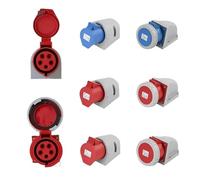 ULBTLUOYV Enchufe y Toma Industrial de 16/32 A, Conector eléctrico de 3 Pines, 4 Pines y 5 Pines, IP67, for Montaje en Pared, Macho y Hembra.(16A Wall Mounted,5 PCS-5P IP67)