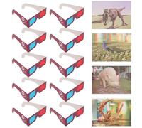 ULDIGI 10 Piezas Gafas 3D de Papel Lentes Rojo y Cian para Experiencia Inmersiva en Películas y Fiestas, Material Plástico y Papel, Compatibles Adultos