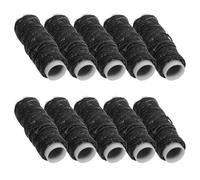 ULDIGI 10 Rollos de Hilo Encerado Plano Negro para Coser Cuero, Poliéster de Alta Resistencia, Uso Prolongado Adecuado para Acolchado y Reparación de Calzado