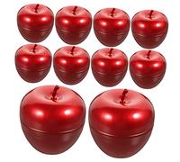 ULDIGI 10piezas Tarros De Almacenamiento Forma De Manzana Latas De Hojalata Para Dulces y Secos Envase Decorativo Para Hogar Cocina
