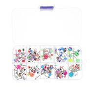 ULDIGI 110 Piezas de Piercings Lengua y Nariz en Plástico Acabado Duradero y Diseño Elegante para Fiestas y Bailes Varios estilos