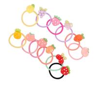 ULDIGI 12 Pares Gomas Elásticas para Pelo de Niñas Suaves y Elásticas con Motivos de Frutas Coloridas como Piña Fresa Limón Cereza y Melocotón Accesorios Ligeros y Resistentes para Coleta