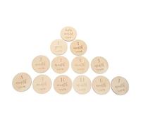ULDIGI 13piezas Tarjetas De Crecimiento Para Bebés De Madera Para Meses Recuerdos De Nacimiento y Desarrollo Infantil Accesorios Fotográficos Naturales y Clásicos