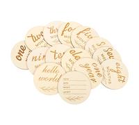 ULDIGI 14piezas Tarjetas De Para Bebés De Madera Para Documentar y Carteles De Nombre Para Fotografía De Recién Nacidos y Celebraciones Del Primer Año