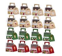 ULDIGI 16 Piezas Cajas De Obsequio De Dulces Navideños Cajas Forma De Casa Para Fiestas Navideñas Para Aperitivos Galletas y Postres