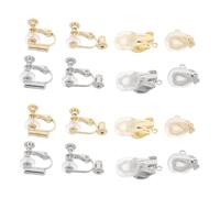 ULDIGI 16 Piezas Kit de Clip para Pendientes sin Perforar con Almohadillas de Silicona Antialérgicas Convertidor Ajustable para Transformar Pendientes Perforados Clip- para Piel Sensible