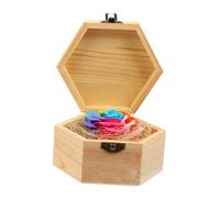ULDIGI 1pieza Hexagonal Caja De Madera Flores Artificiales Coloridas Para Decoración De Hogar y San Valentín