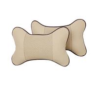 ULDIGI 2 Almohadas Cervicales para Coche, Diseño de Hueso, Acrílico, Beige, 2 Piezas, Comodidad para Viaje y Conducción