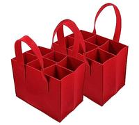 ULDIGI 2 Bolsas para Botellas De Cerveza y Vino 6 Compartimentos y Divisor Flexible Bolsa Reutilizable para Viajes y Picnic. Materiales De Fieltro Práctica y Duradera.