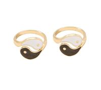 ULDIGI 2 piezas Anillo Vintage de Aleación con Diseño de Ocho Trigramas Ajustable y Duradero Joyería Creativa para Mujer Símbolo Yin Yang Elegante para Uso Diario y Ocasiones Especiales