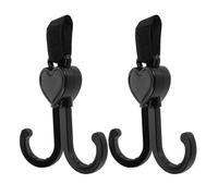 ULDIGI 2 Piezas Ganchos para Carrito Mosquetón Negro Doble Gancho Resistente para Bolsa de Pañales Organizador Portátil para Cochecito Bicicleta Silla de Ruedas y