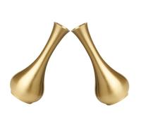 ULDIGI 2 Piezas Mini jarrón de arreglos de latón decoración Decoracion Escritorio centros de Mesa florero pequeño jarrón de Metal Dorado Mini florero Golden