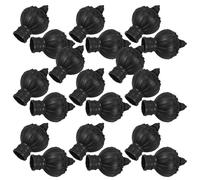 ULDIGI 20 Piezas Tapones Negros para Barra de Cortina Unidades Tapas Decorativas de Plástico para Extremos de Varillas Diseño Floral Auspicioso para Protección y Estilo Ventanas y