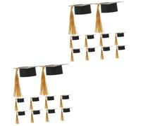 ULDIGI 20piezas Tapa De Copa Sombrero De Graduación Mini Decoración para Copas De Vino y Bebidas Accesorios De Fiesta para Celebraciones De Graduación