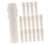 ULDIGI 30 Piezas Cubiertas de Zócalo para Vela de Plástico Blanco Tubo Protector para Base de Candelabro Funda Antigoteo Fácil de Instalar y Resistente al Calor Accesorio Seguro para