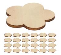 ULDIGI 30 Piezas de Rodajas de Madera en Blanco sin Teñir de 50 Mm, Flores de Madera para Manualidades y Decoración de Bodas, Fiestas y Hogar, Discos Planos Artesanales para Bricolaje