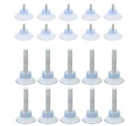 ULDIGI 32 Piezas Almohadillas Antivibración Ventosa para Muebles Ajustables Tornillo M5 M6 M8 en PVC Transparente para Patas de Mesa de Té y Soporte de Muebles, Niveladores para Hogar