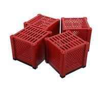 ULDIGI 4 Piezas Caja de Filtro de Pecera para Material Filtrante ABS Rojo | Diseño Estilizado, Instalación Sencilla, Compatible Peceras y Bebederos para Caballos, Uso Multipropósito