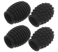 ULDIGI 4 Piezas Juego De Baquetas Silenciadas Protector De Punta De Práctica De Baquetas De Silicona Silenciosas Amortiguadores De Ruina Amortiguador De Tambor Black